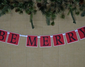 Merry Christmas Burlap Banner | Etsy