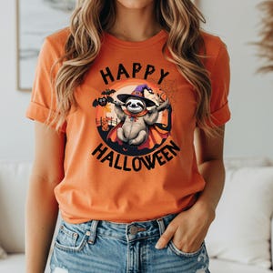 Sloth Halloween T-Shirt: Bat, Pumpkin, Spooky Unisex Tee