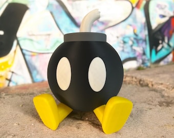 Life Sized Bob Omb Mario Piggy Bank Stash Box - Super Mario Cosplay Figurine Video Game Collectible Nintendo Game Room Decor Video Game
