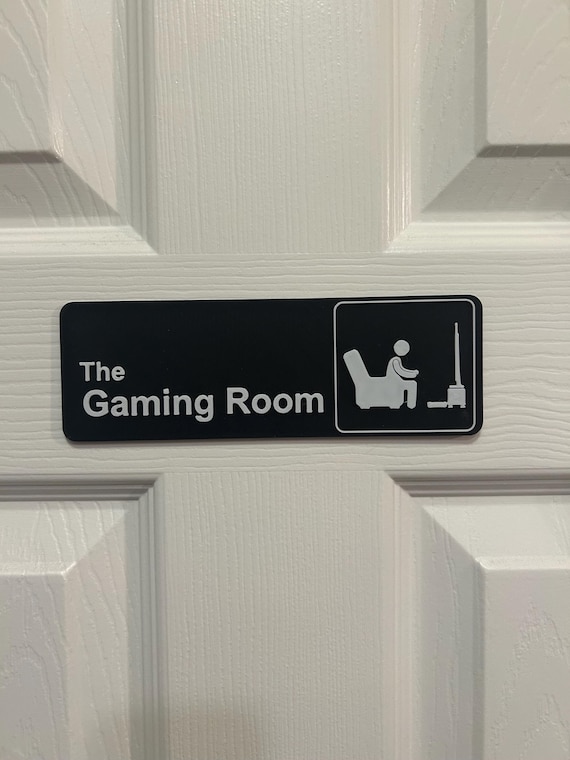 The Gaming Room Door Office Sign - Gamer Man Cave Sign - Video Game Room - Console and PC Gamer Den - Gamer Man Cave