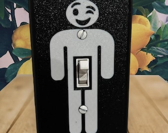 Lustige Lichtschalter Abdeckplatte - Weißes Elefant Geschenk - Winky Face - Gag Geschenk Lichtschalter