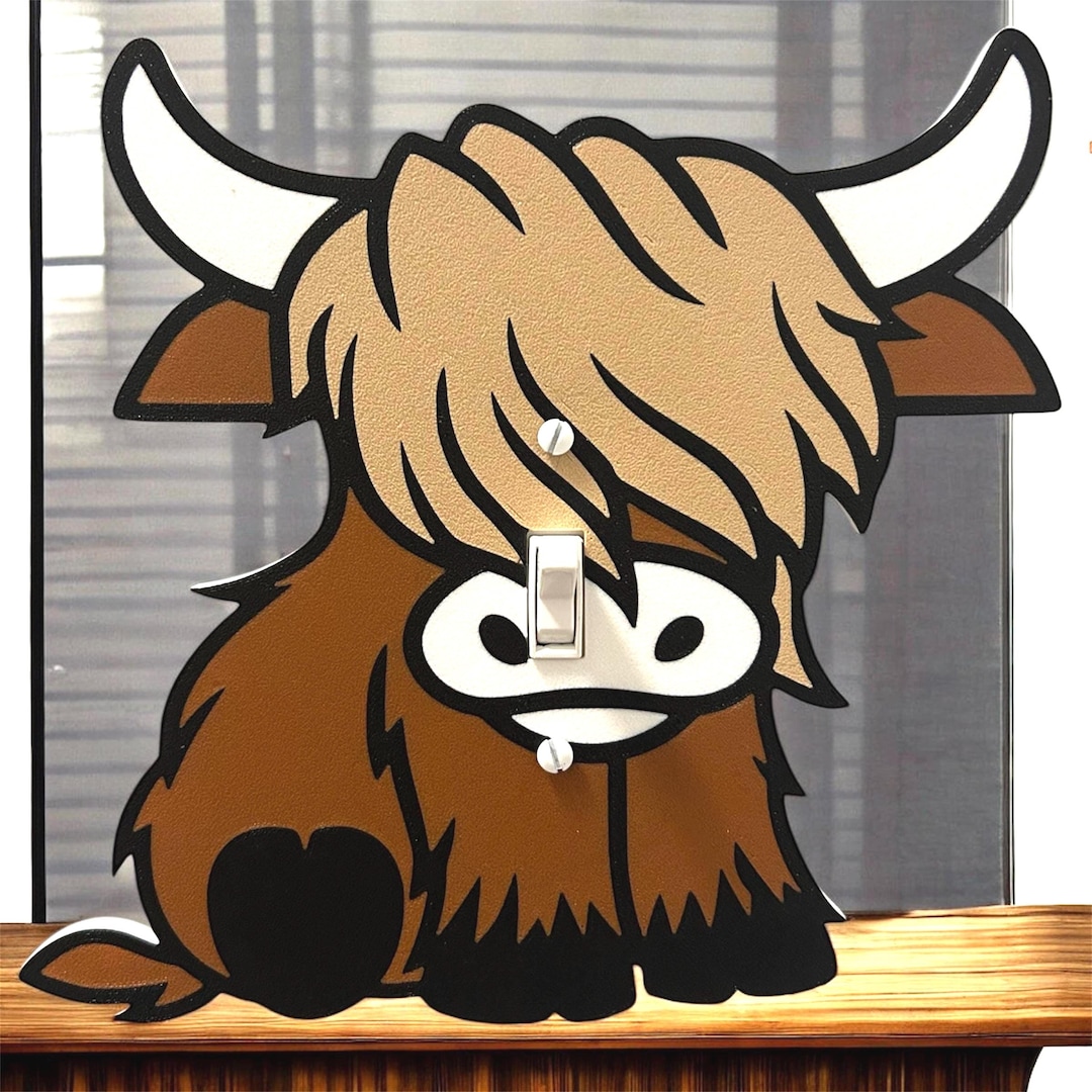 Cute Highlands Cow Light Switch Cover - Cute Farmhouse Wall Decor ...