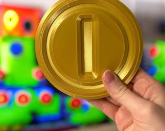 Life Sized Super Mario Bros Gold Mario Kart Coins 3D Printed Luigi Mario Brother Collectible Cosplay Party Favor Retro Gaming Tokens