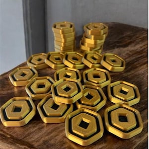 Robux Roblox Coins - 3D Printed Robux Coins - Robux Replica Party Favors - Roblox Robux Toy - Roblox Party - Roblox Coin and Merch