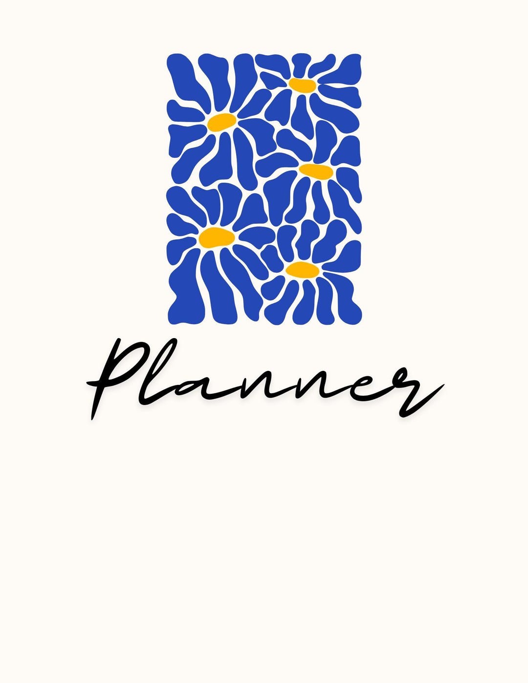 Blue & Yellow Floral Digital Planner - Etsy