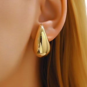 Chunky Teardrop Earrings in Gold - Bold Statement Jewelry for Women