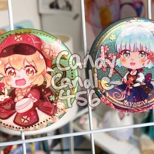 Klee/Ayaka Genshin Raised Foil Buttons