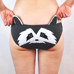 Raccoon Panties with Ears | Cute Handmade Animal Underwear