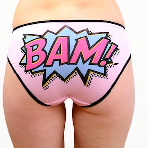 Cartoon Panties with BAM! Comic book Underwear.