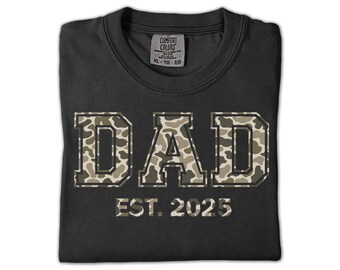 Camo Dad Shirt, Personalized Est T-Shirt, Comfort Colors® Tee, Outdoorsy Dad T-Shirt, Duck Camo Dad Shirt, Cool Dad Gift, Father's Day Gift