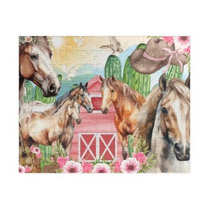 Horse-Themed Jigsaw Puzzle, Perfect Gift for Horse Lovers, Family Game Night, Equine Decor, Kids & Adults Puzzle Fun