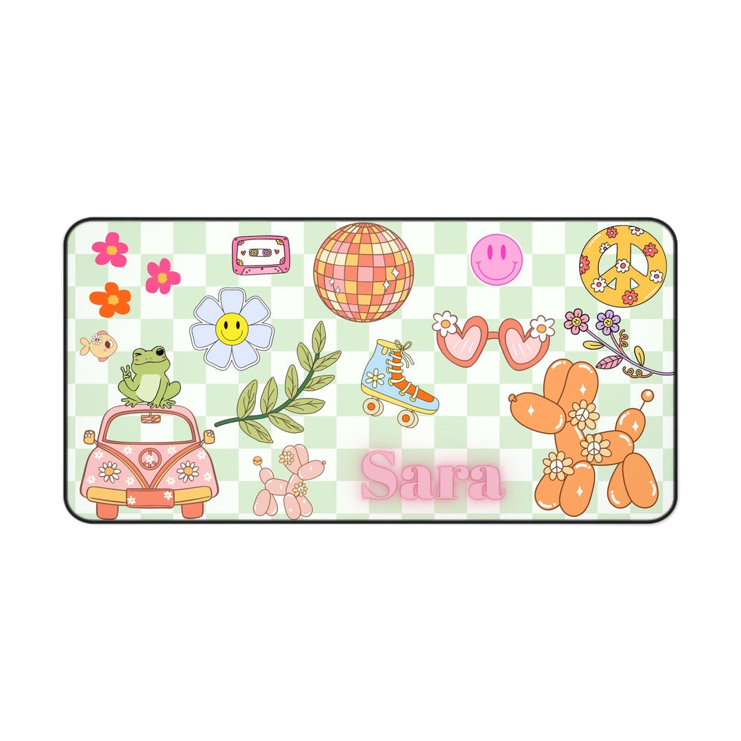 Personalized Desk Mat: Fun Stickers, Home Office Decor - Etsy