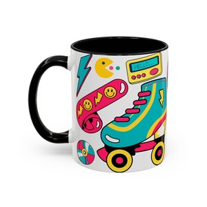 Caneca de café com detalhes em Pop Art retrô, presente exclusivo para gamers, xícara de café nostálgica, caneca para iniciar conversas, decoração divertida para cozinha