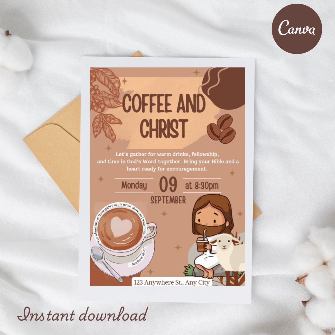 Coffee & Christ Bible Study Invitation | Christian Fellowship ...