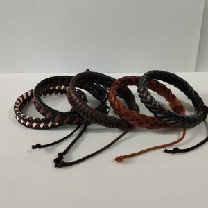 Peruvian Braided Leather Bracelet Friendship Bracelet Handmade Unisex Art Peru - Adjustable - Choose your bracelet