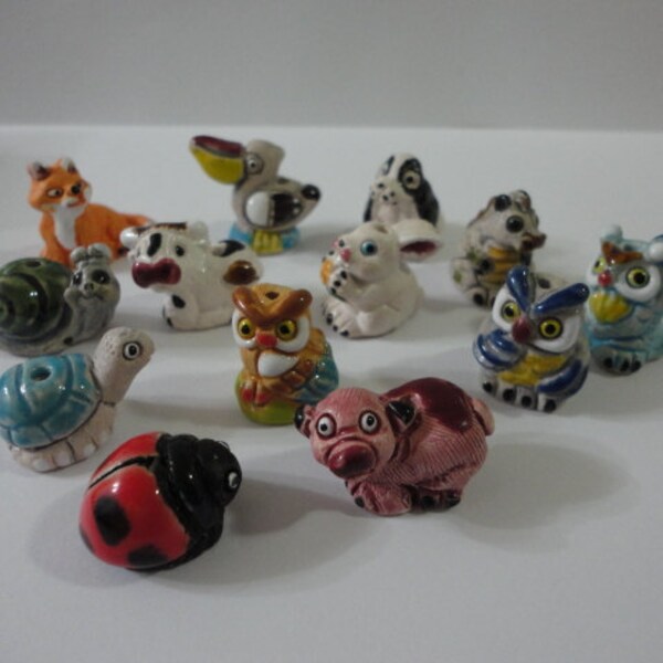 Ceramic Animal Beads Etsy