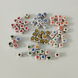 Lote 100 Cuentas Cubo 6mm Diseño Cerámico Colgante Encanto Espaciador Peruano Nuevo Arte Perú Usted elige