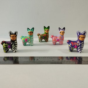 Peruvian Mini LLAMA Ceramic Clay Figurine Ornament & Bead Handmade Handpainted Collectable New Art Peru Folk
