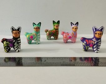 Peruvian Mini LLAMA Ceramic Clay Figurine Ornament & Bead Handmade Handpainted Collectable New Art Peru Folk