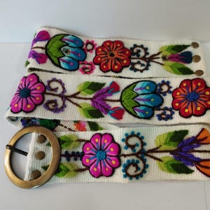 Peruvian Wool Belt Hand-knitted Fine 100% Handmade New Peru Folck Art Ethnic
