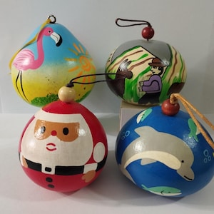 Peruvian Gourd Ornament Christmas Tree Fine Handmade Handpainted Folck Art Peru Choose your Ornament ***Perfect gift for Christmas***