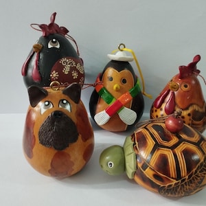 Peruvian Gourd Ornament Christmas Tree Extra Fine 100% Handmade Folck Art Peru  New Choose your Ornament ***Perfect gift for Christmas***