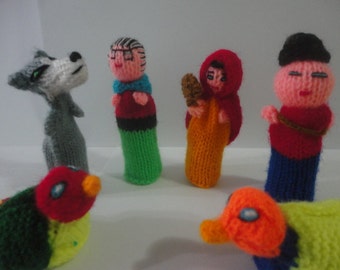 Little Red Riding Hood 6 Wool Finger Puppet Toy Collectable Handmade New Peru - Peruvian Finger Puppets