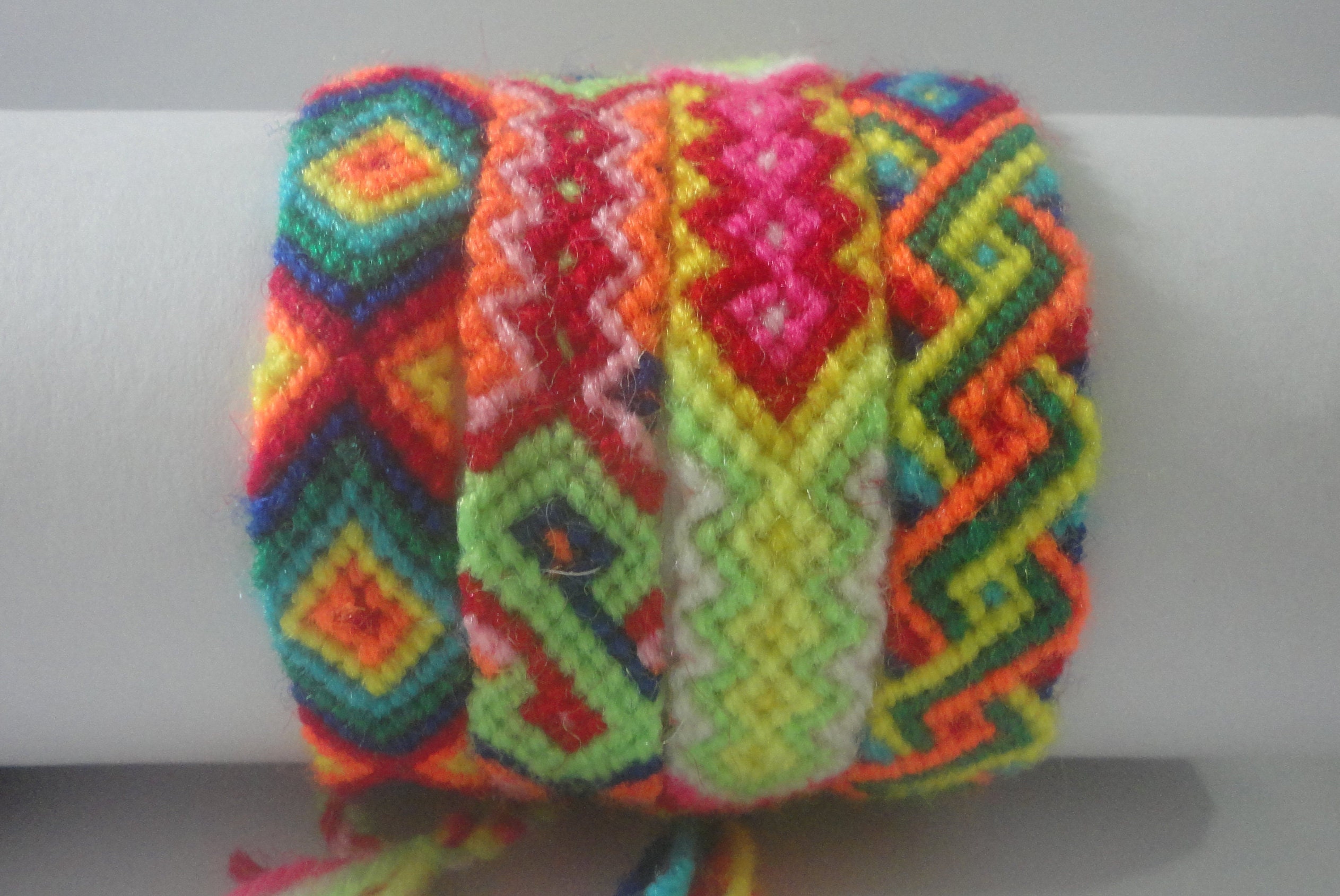 Set 4 Peruvian Wool Friendship Bracelets Handmade Ethnic New Etsy