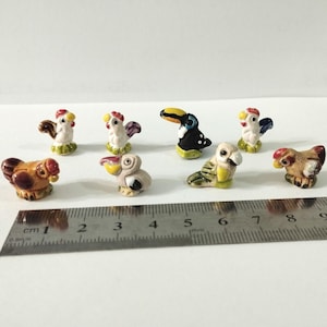 1 Tiny Peruvian Ceramic Animal Clay  Handpainted Handmade Miniature Figurine Animal New Art Peru *Choose your mini animal Collectibles