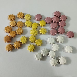 10 Ceramic Sun Bead 18mm Handmade & Handpainted Peruvian Ceramic Bead Spacer Beads New Art Peru