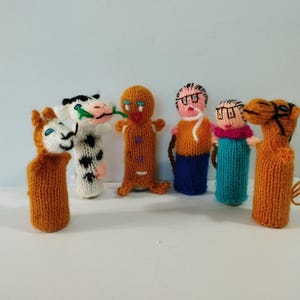 Gingerbread Man 6 Wool Finger Puppet Toy Collectable Handmade New Peru - Peruvian Finger Puppets