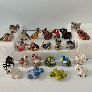 Lot 24 Tiny Peruvian Ceramic Animal Bead Clay Mixed Model Handmade New Art Peru. Miniature Peruvian Ceramic Animal Bead