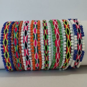 Pulsera de amistad de lana peruana Pulsera étnica andina hecha a mano Pulsera tejida con cuentas Pulsera Boho Nuevo Folck ArtPeru Elige tu pulsera