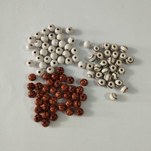 10 Ceramic Basketball Bead, Baseball  or Golf Ball Ceramic 8mm Handmade & Handpainted Peruvian Ceramic Flower Bead New Art Peru