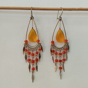 Peruvian Large Earrings Dangle Drop Earrings Chandelier Earrings Peruvian Handmade Teardrop Ethnic Folck Art Peru