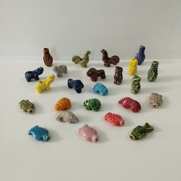 Ceramic Animal Beads Etsy