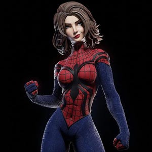 Unpainted Spider Girl resin figure