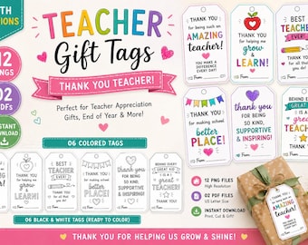 Teacher Appreciation Week Gift Tag Printable Teacher Appreciation Classroom Supplies Gift Tag Pencil Tag Labels Instant Digital Download