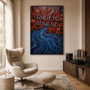 Abstract Psychology Poster, Impasto Anxiety Relief Wall Art, Overthinker Decor for Therapist Office
