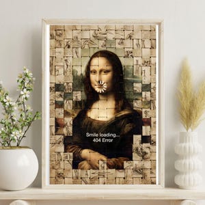 Lustiges Mona Lisa Poster, Kodierung Humor, Programmierer Geschenk, 404 Fehler Kunst, Web Entwicklung Dekor, Computer Geek Geschenk, Kunstgeschichte Druck