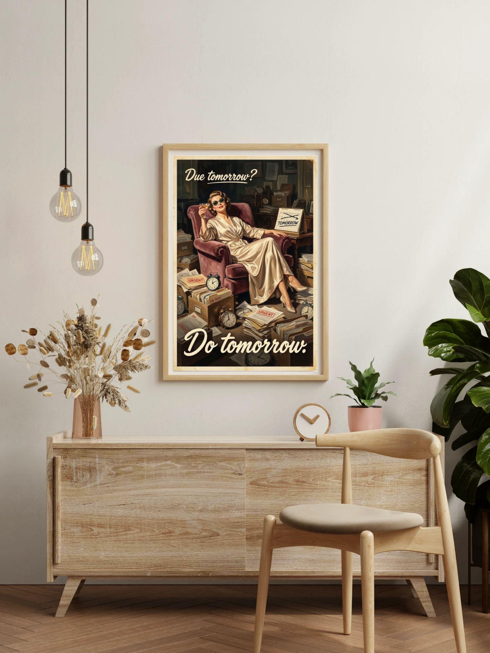 Funny Procrastination Poster, Due Tomorrow Do Tomorrow, Lazy Gift, Anti ...