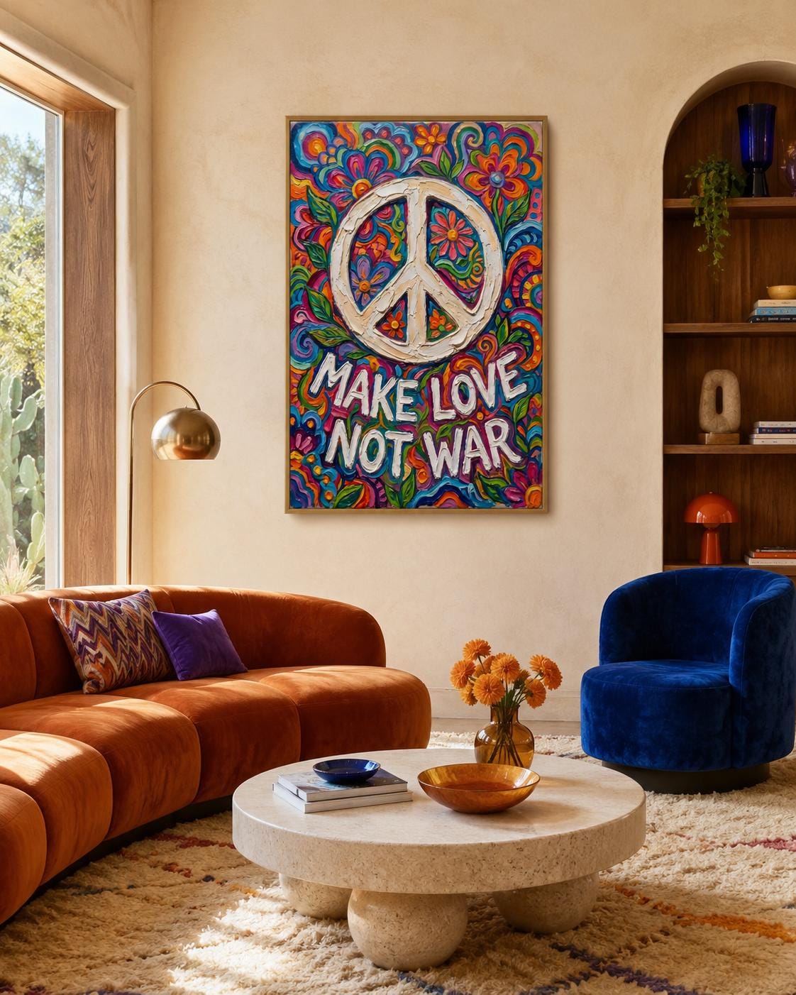 特大 アートポスター ピースフラッグ 星条旗 60’s ヒッピー 反戦 1960s Peace Poster - Etsy