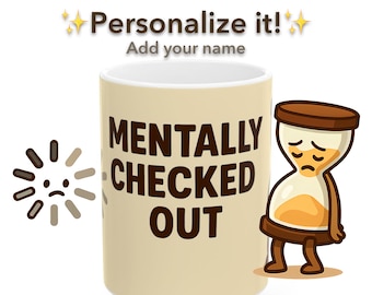 Personalized Mental Health Mug – Relatable Adult Cartoon Ceramic Gift