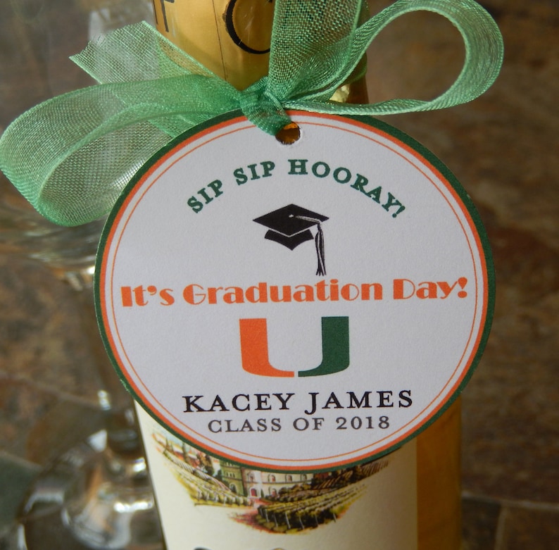 30 small Mason Jar or Cookie Gifts for your Mini Wine Graduation custom 2 Thank You favor Tags Champagne or Liquor Bottles
