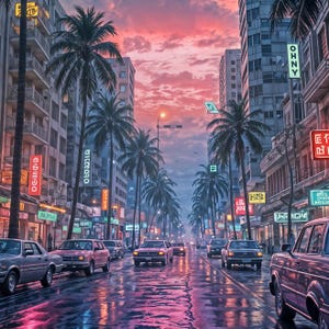 Neon Drive: Synthwave Retro Car Wallpaper Pack
