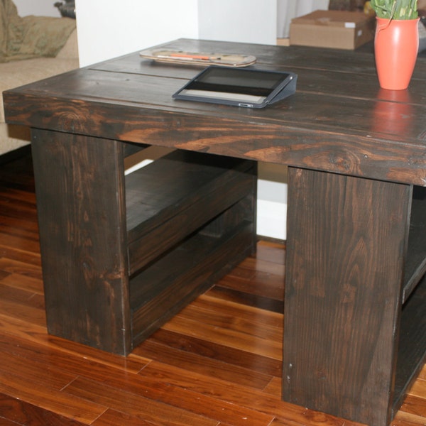 4 foot desk / Great DESK on bookshelves. Solid wood desk