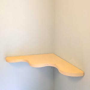 2pcs Live Edge Floating Corner Shelf | Funky Solid Wood Wall Art, Rustic Bookshelf (300mm) image 12