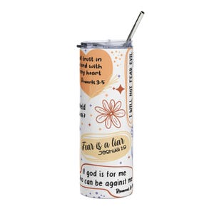 Inspirational Stainless Steel Tumbler, 20oz | Perfect for Daily Motivation, Gifts for Friends, Bible Verse Quotes, Travel Mug, Faith-Fueled