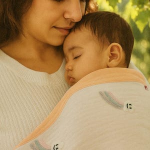 Embroidered Punch with Comet Muslin Blanket, Soft Organic %100 Pure Cotton 4 Layer Gauze Blanket, Muslin Baby Blanket, OEKO-TEX Certified