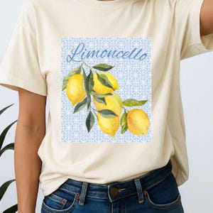 Limoncello Tee, Italian Summer T-Shirt, Refreshing Lemon Graphic Shirt,  Gift for Lemon Lovers, Italy Vacation T-Shirt, Cocktails Tee